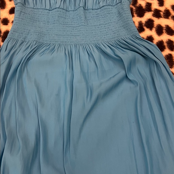 Ramy Brook Audrey Smocked Midi Dress Turquoise Small - Picture 13 of 15